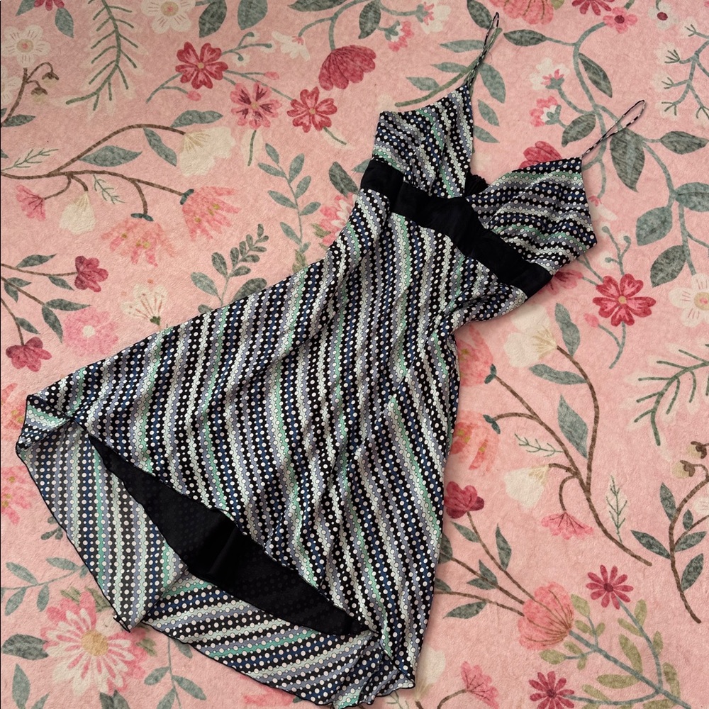 Bias Cut Vintage Satin Polka Dot Dress